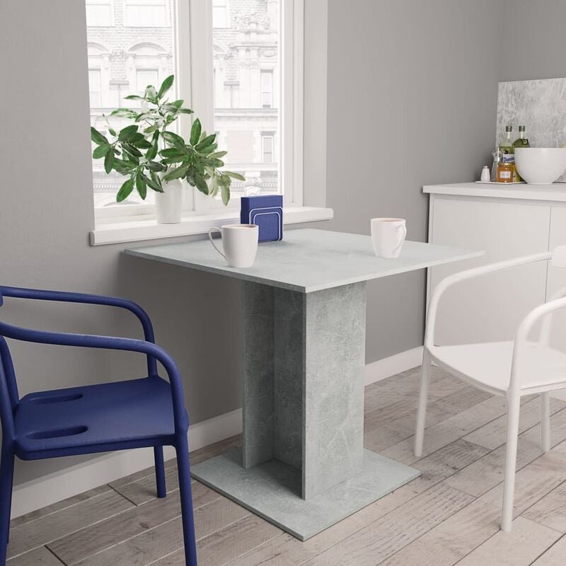 

Happyshopping - Mesa de comedor de aglomerado gris hormigon 80x80x75 cm