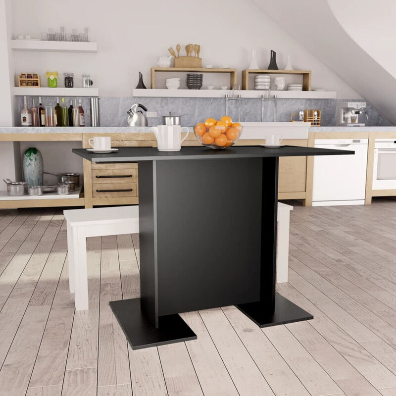 

Happyshopping - Mesa de comedor de aglomerado negro 110x60x75 cm
