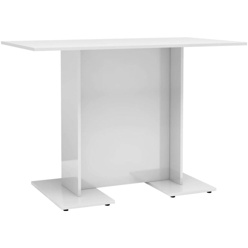 

vidaXL Mesa de Comedor de Aglomerado 110x60x75 cm Blanco Brillante - Blanco