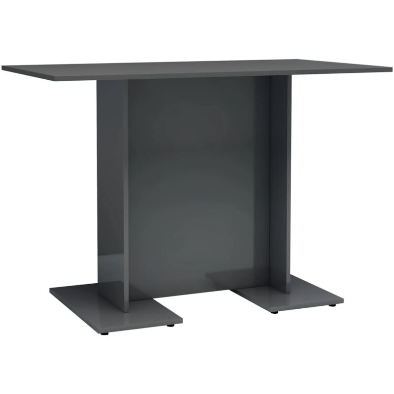 

vidaXL Mesa de Comedor de Aglomerado 110x60x75 cm Gris Brillante - Gris