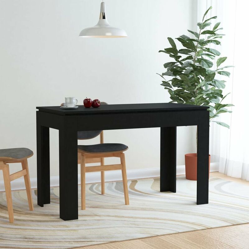 

Happyshopping - Mesa de comedor de aglomerado negro 120x60x76 cm