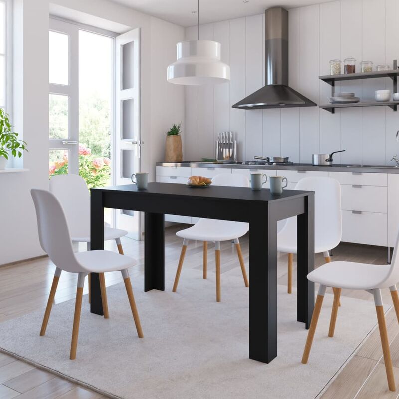 

Mesa de comedor de aglomerado negro 120x60x76 cm