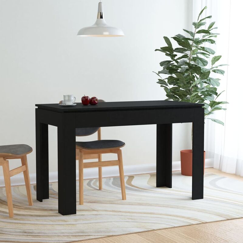 

BHD - Mesa de comedor de aglomerado negro 120x60x76 cm