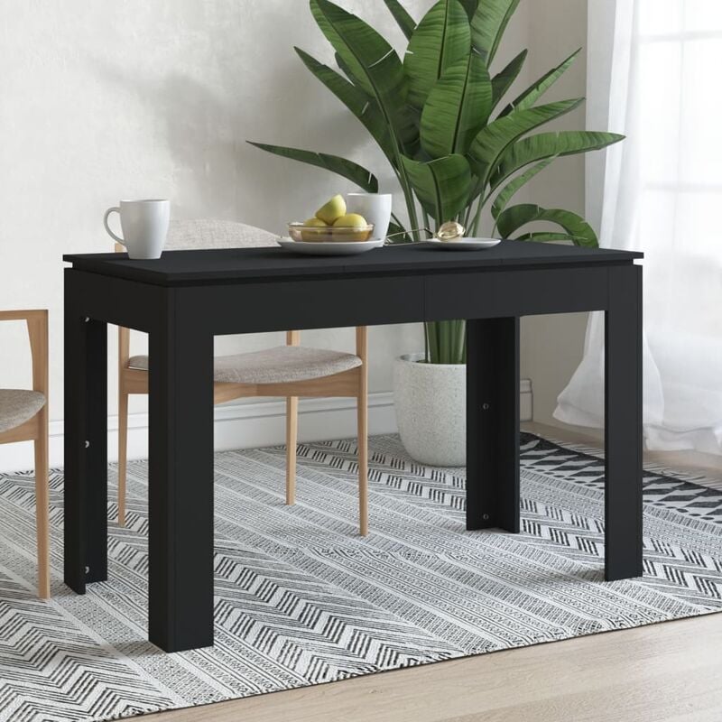 

Mesa de comedor de aglomerado negro 120x60x76 cm - Negro