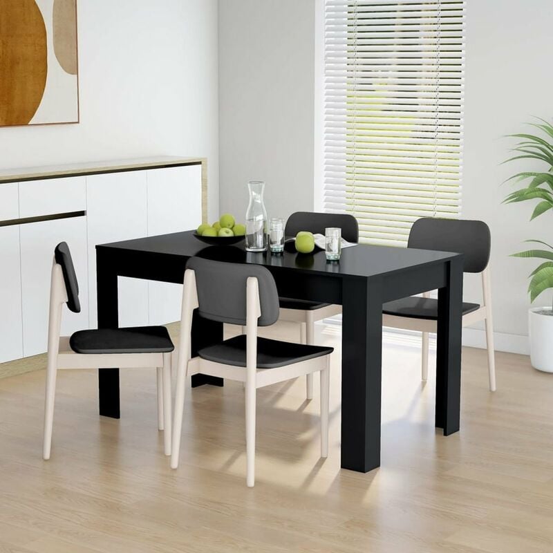 

Mesa de comedor de aglomerado negro 140x74,5x76 cm