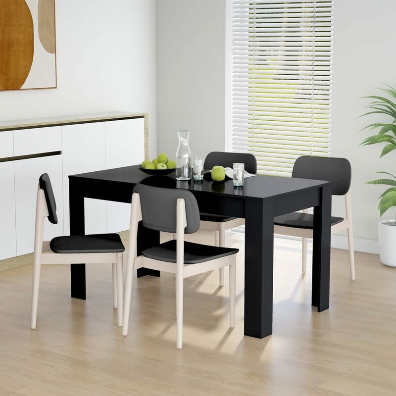 

Mesa de comedor de aglomerado negro 140x74,5x76 cm
