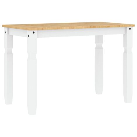 Mesa de comedor de diseño moderno 112 x 60 x 75 cm madera maciza de pino blanco DEC036854