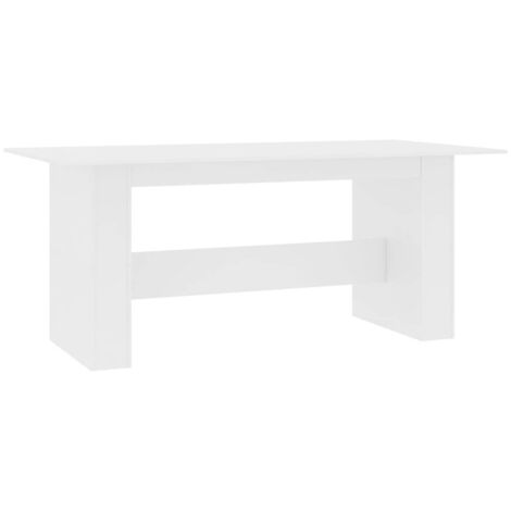Mesa de comedor de diseño moderno 180 x 90 x 76 cm madera de ingeniería blanca DEC036762