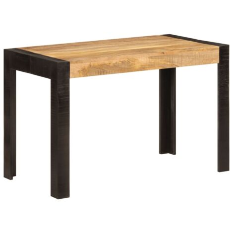 Mesa de comedor de diseño rústico 120 x 60 x 76 cm madera maciza de mango DEC036658