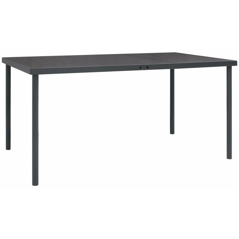 

Happyshopping - Mesa de comedor de jardin acero gris antracita 150x90x74 cm