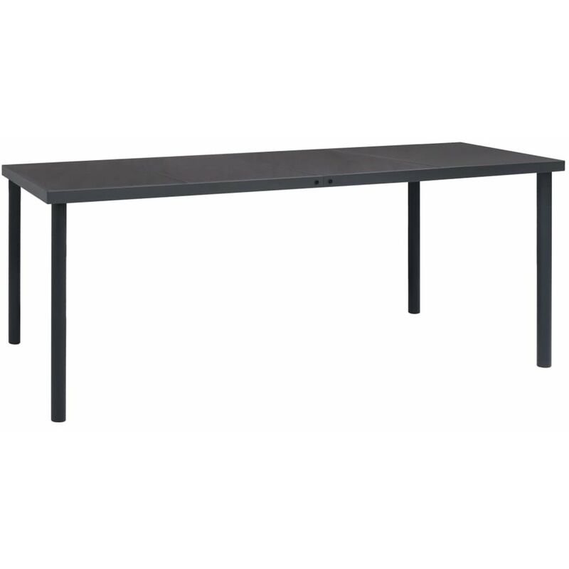 

Happyshopping - Mesa de comedor de jardin acero gris antracita 190x90x74 cm