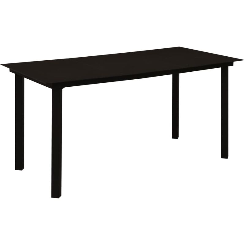

Mesa de comedor de jardín acero y vidrio negra 150x80x74 cm