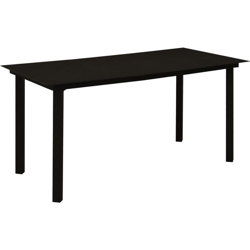 

vidaXL Mesa de comedor de jardín acero y vidrio negra 150x80x74 cm - Negro