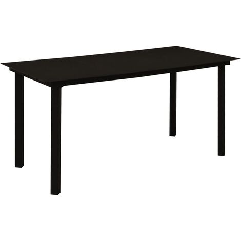 Mesa de comedor de jardín acero y vidrio negra 150x80x74 cm vidaXL