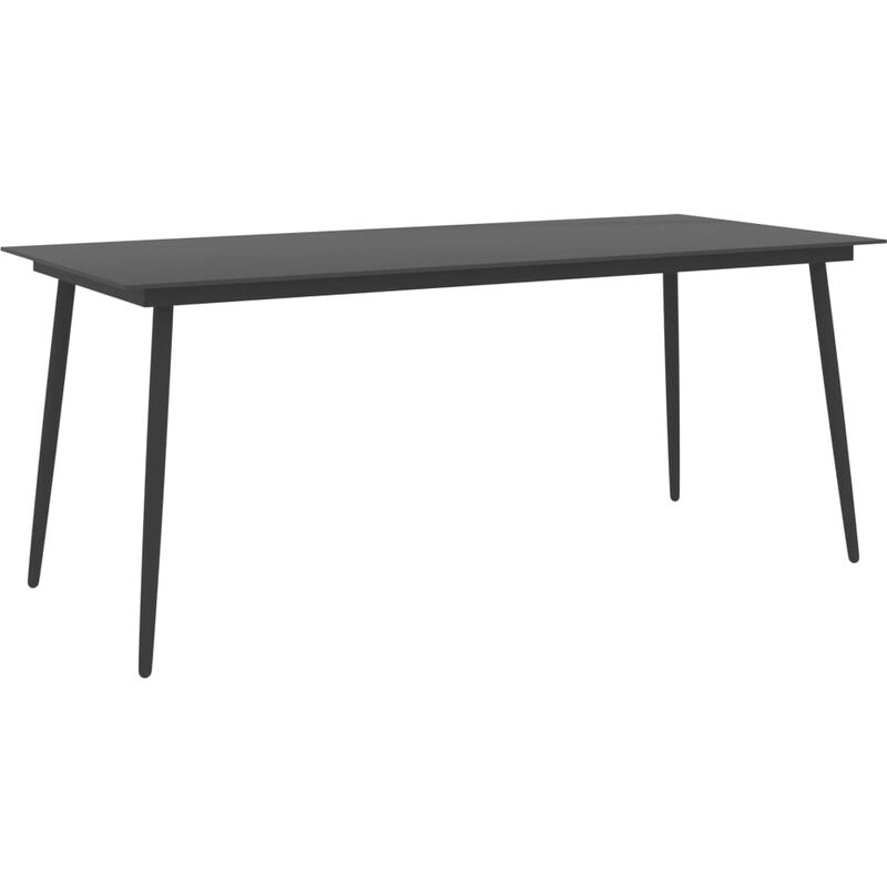 

BHD - Mesa de comedor de jardín acero y vidrio negro 190x90x74 cm