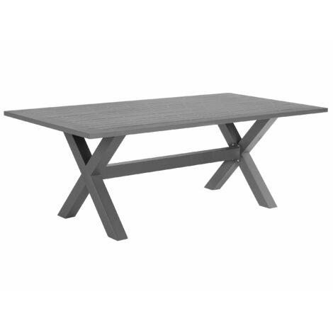 Mesa de comedor de jardín gris de aluminio 200 x 105 cm rectangular estilo moderno Catania