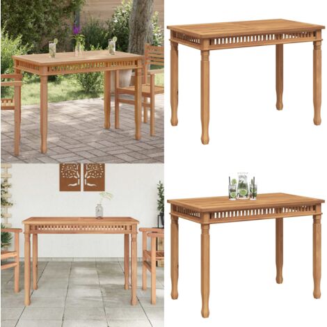 Mesa de comedor de jardín madera maciza de teca 120x65x80 cm - Mesa de comedor - Madera de teca