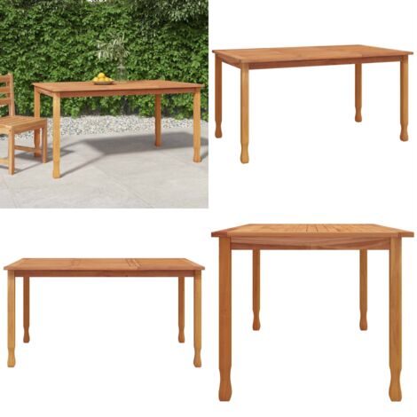 Mesa de comedor de jardín madera maciza de teca 150x90x75 cm - Mesa de comedor - Madera de teca