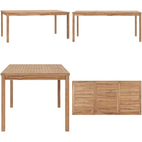 Mesa de comedor de jardín madera maciza de teca 180x90x77 cm - Madera de teca - Mesa de comedor