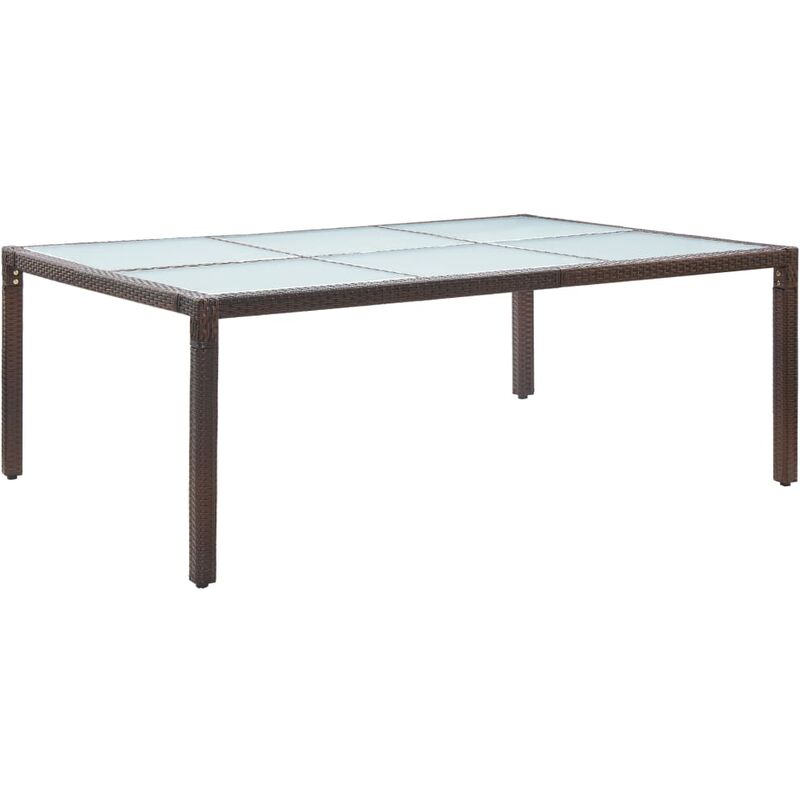 

Mesa de comedor de jardín marrón 200x150x74 cm ratán sintético