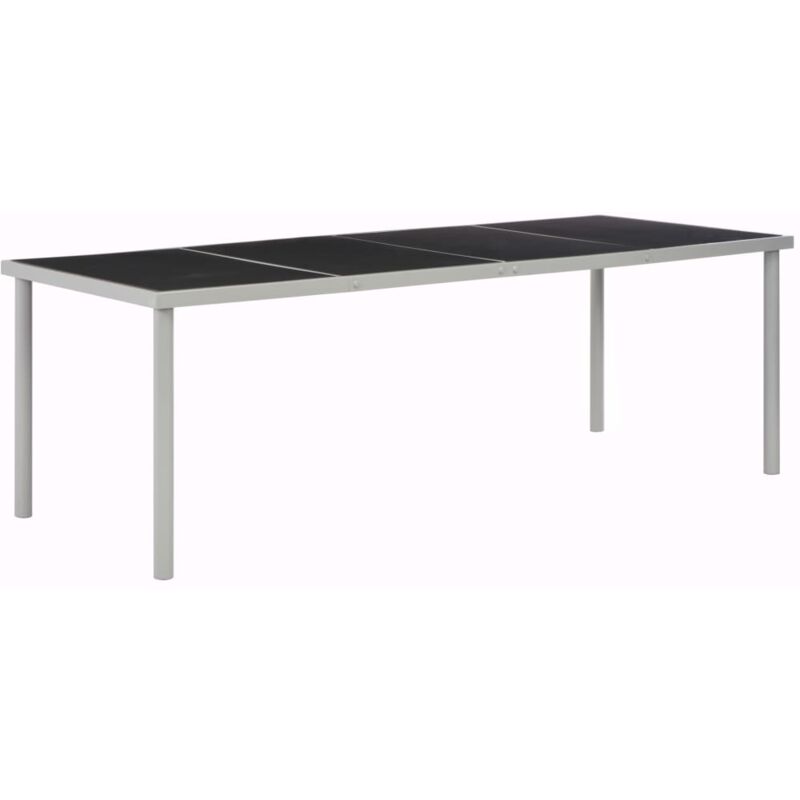 

vidaXL Mesa de jardín de jardín de acero negra 220x90x74,5 cm - Negro