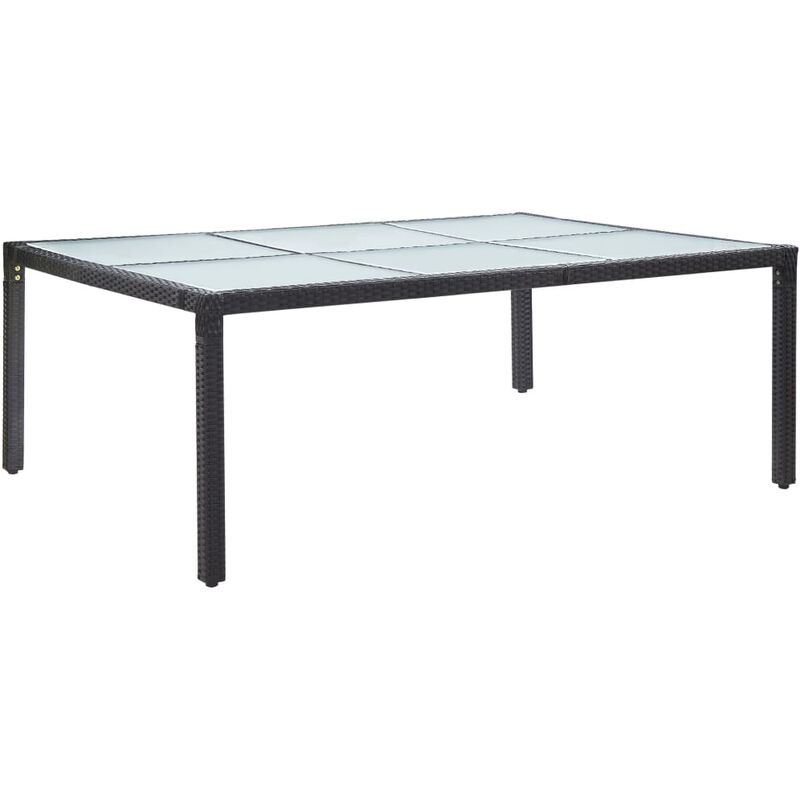 

Mesa de comedor de jardín negro 200x150x74 cm ratán sintético