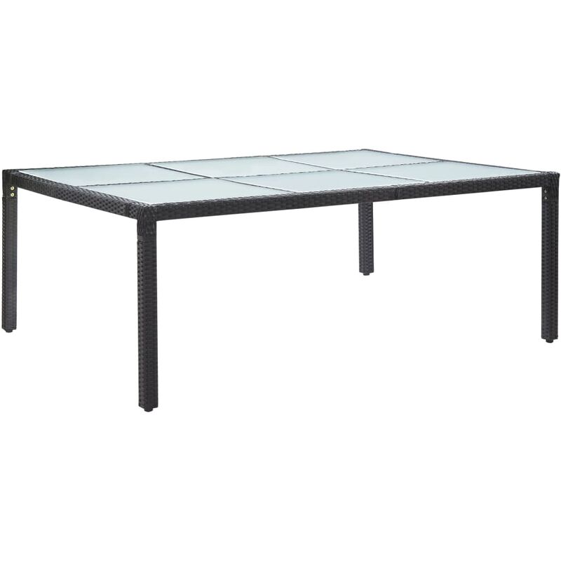 

vidaXL Mesa de comedor de jardín negro 200x150x74 cm ratán sintético - Negro