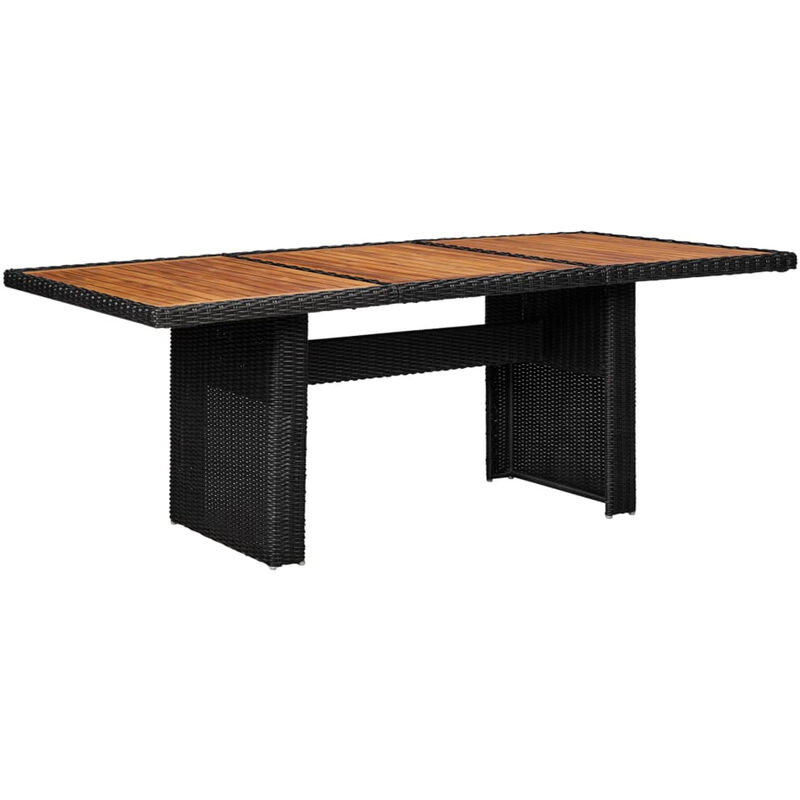 

Happyshopping - Mesa de comedor de jardin ratan sintetico negro 200x100x74 cm