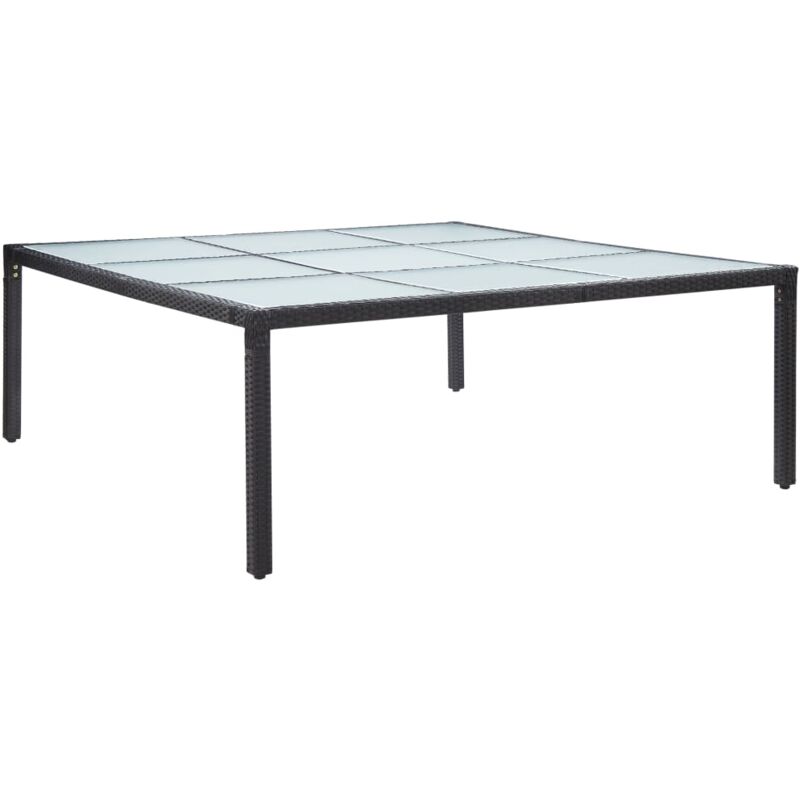 

vidaXL Mesa de comedor de jardín ratán sintético negro 200x200x74 cm - Negro