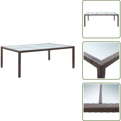 Mesa de comedor de jardín - vidaXL Mesa de comedor de jardín marrón 200x150x74 cm ratán sintético - Mesa de jardín marrón