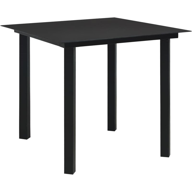 

Mesa de comedor de jardín acero y vidrio negra 80x80x74 cm - Negro