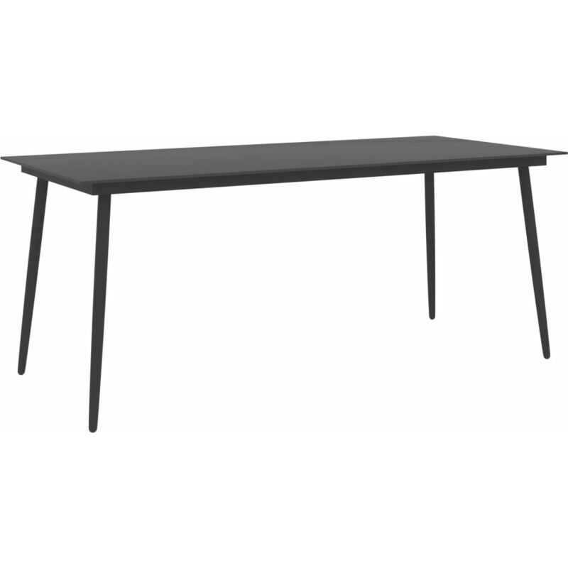 

Mesa de comedor de jardín acero y vidrio negro 190x90x74 cm - Negro