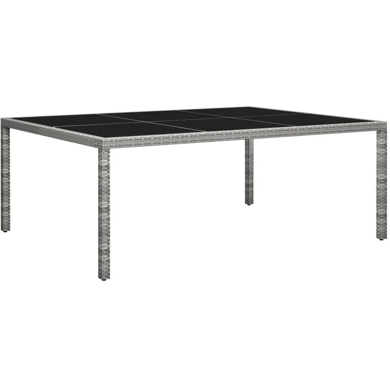 

Mesa de comedor de jardín ratán sintético gris 200x150x74 cm - Gris