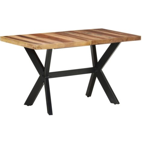 Mesa de comedor de madera acacia acabado miel 140x70x75 cm