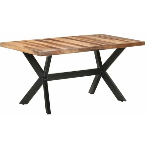 Mesa de comedor de madera acacia acabado miel 160x80x75 cm vidaXL
