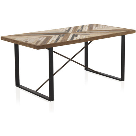 Mesa De Comedor De Madera Con Patas De Metal 180X90 Cm