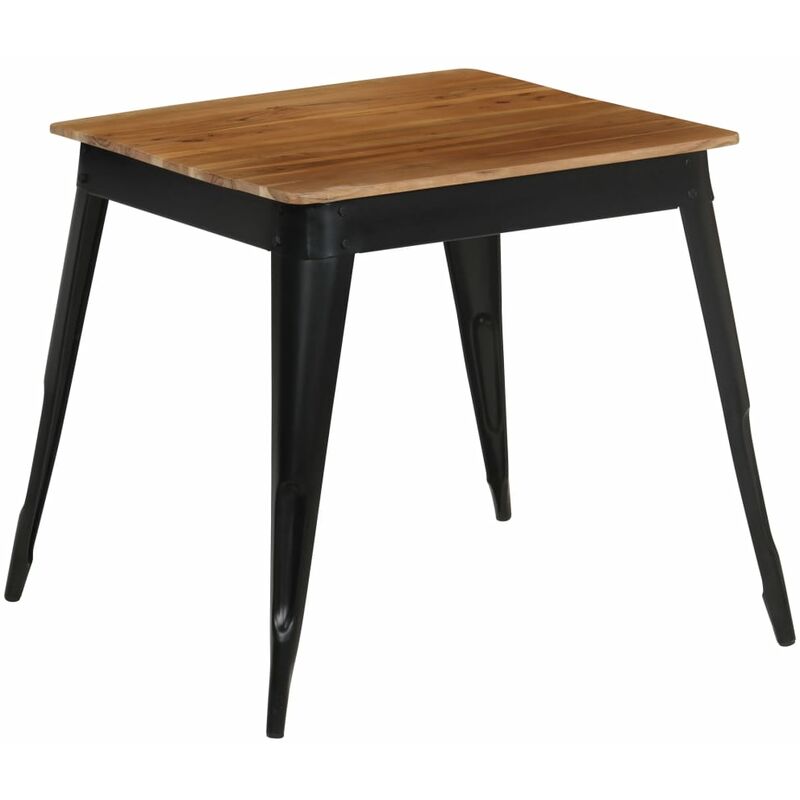 

Mesa de comedor de madera de acacia maciza y acero 75x75x76 cm