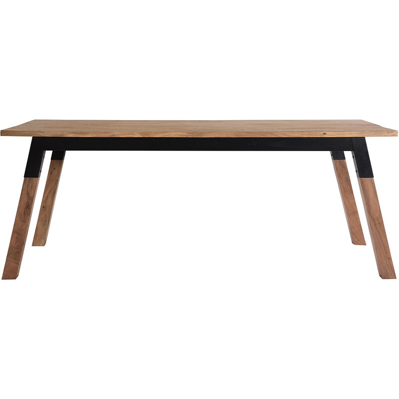 

Mesa de comedor de madera de acacia maciza y metal negro 202 cm TIVOLI