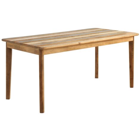 Mesa De Comedor De Madera De Mango Maciza Gris 170X90