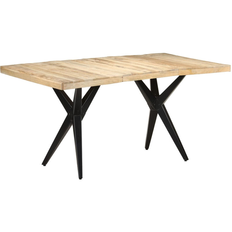 

Happyshopping - Mesa de comedor de madera de mango rugosa 160x80x76 cm