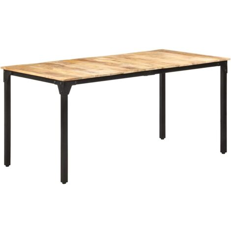 Mesa de comedor de madera de mango rugosa 160x80x76 cm vidaXL