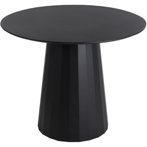 Mesa de comedor de madera de MDF con estructura de acero 100 cm pedestal negro Plato