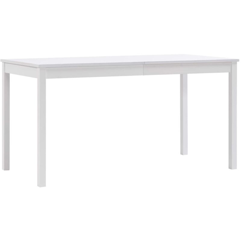 

vidaXL Mesa de Comedor de Madera de Pino Blanco 140x90x73 cm - Blanco