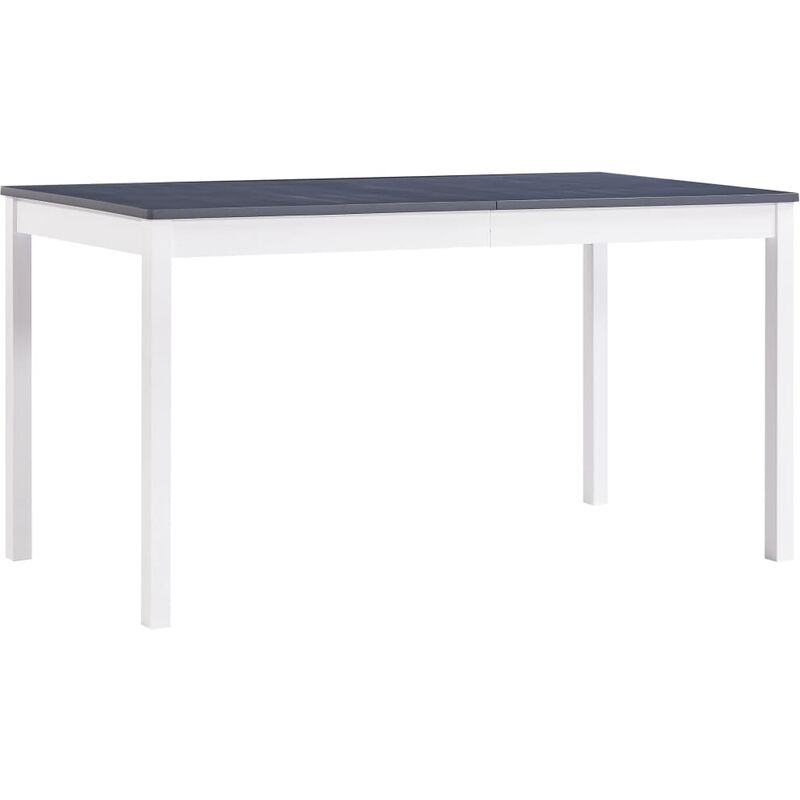 

vidaXL Mesa de Comedor de Madera de Pino Blanco y Gris 140x70x73 cm - Gris