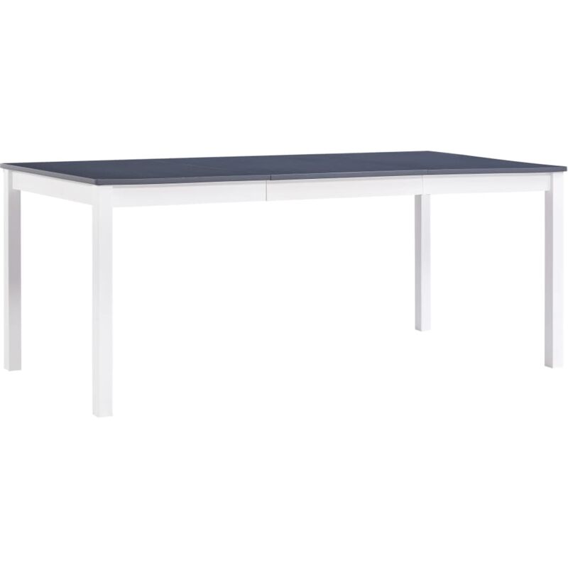 

vidaXL Mesa de Comedor de Madera de Pino Blanco y Gris 180x90x73 cm - Gris
