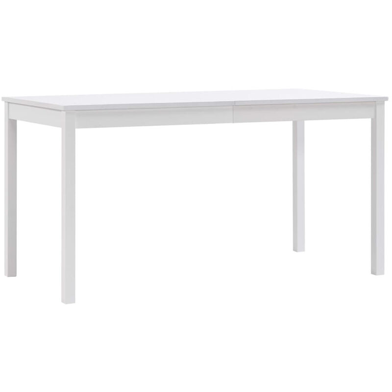

Mesa de comedor de madera de pino blanco 140x90x73 cm