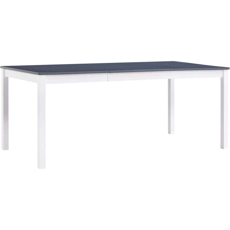 

BHD - Mesa de comedor de madera de pino blanco y gris 180x90x73 cm
