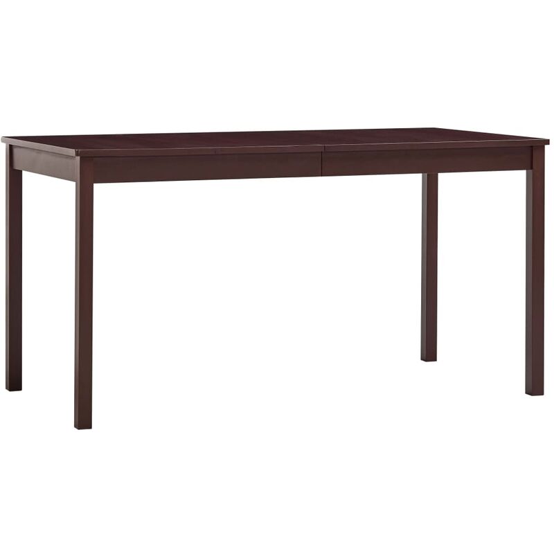 

Mesa de comedor de madera de pino marrón oscuro 140x70x73 cm - Marrón