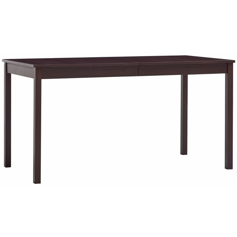 

Mesa de comedor de madera de pino marron oscuro 140x70x73 cm