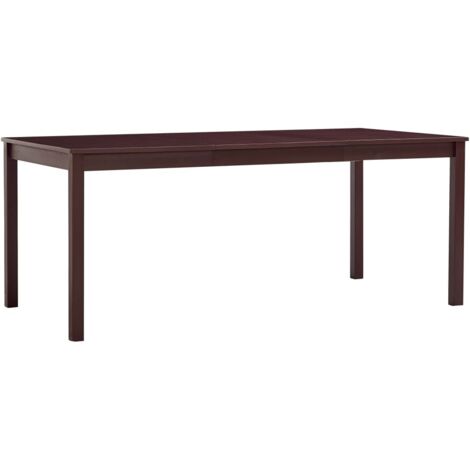 Mesa de comedor de madera de pino marrón oscuro 180x90x73 cm